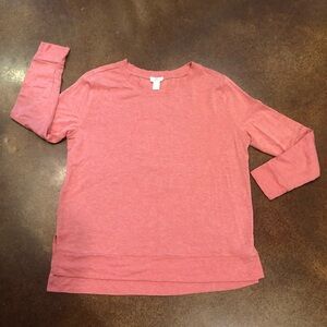 Ann Taylor Loft Loungewear Coral Lightweight Fleece Long Sleeve Tunic Sz L